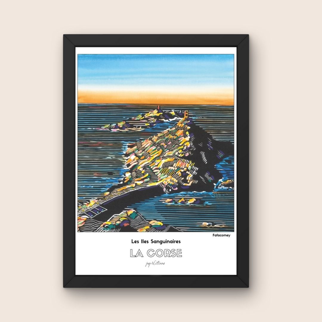 Affiche - Fafacomey - Corse - Les Iles Sanguinaires