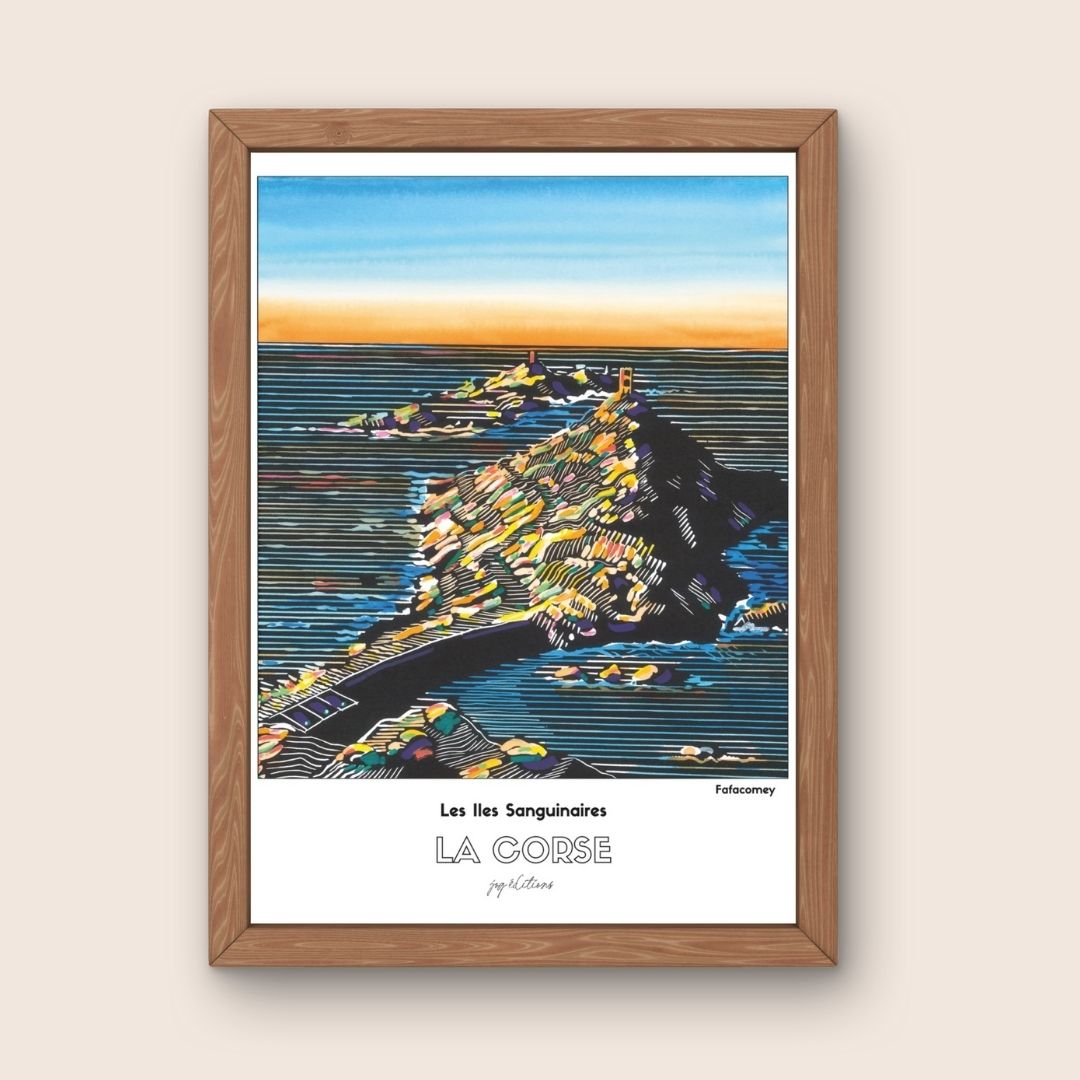 Affiche - Fafacomey - Corse - Les Iles Sanguinaires