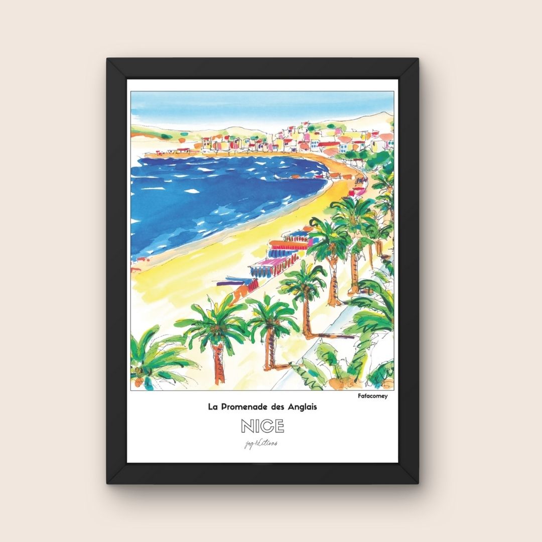 Affiche - Fafacomey - Nice - Promenade de Anglais