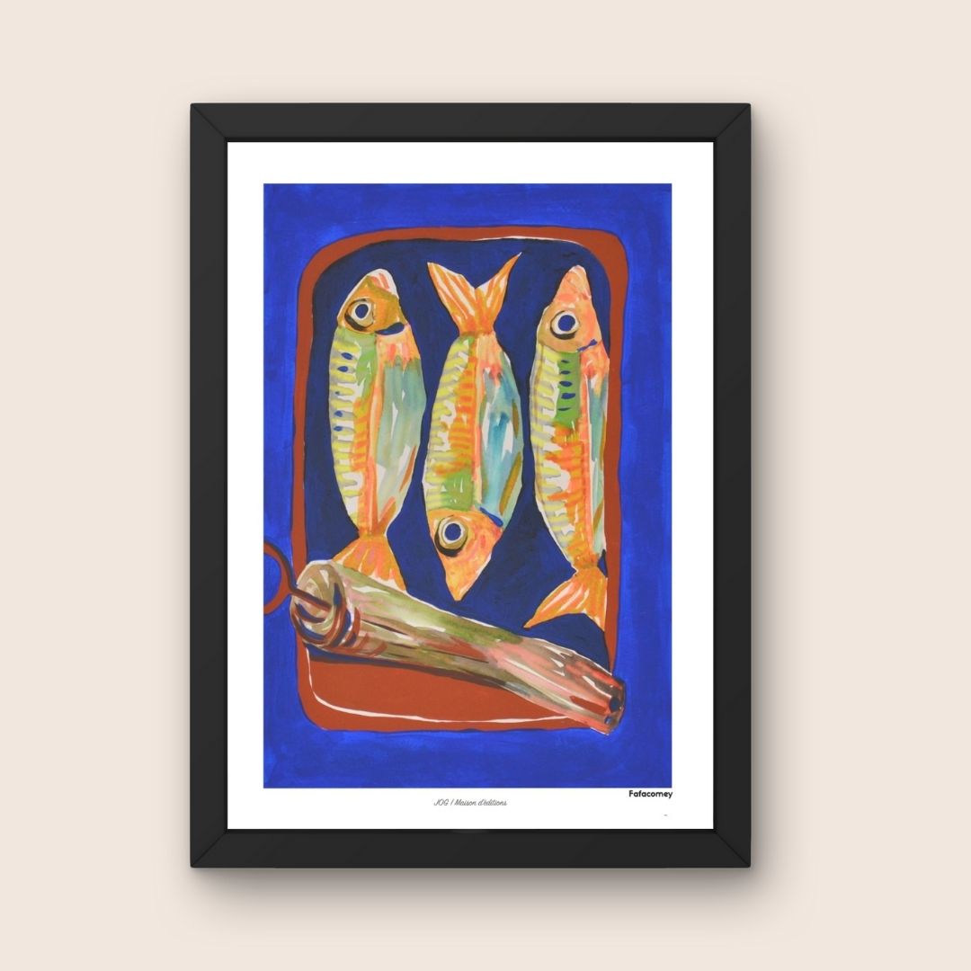 Affiche - Les poissons bleus - FafaComey