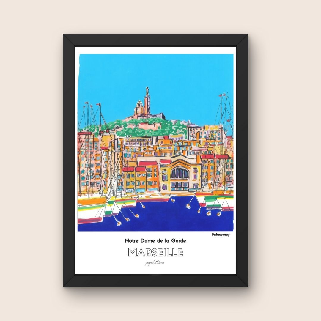 Affiche - Vieux Port // Notre Dame de la Garde - FafaComey