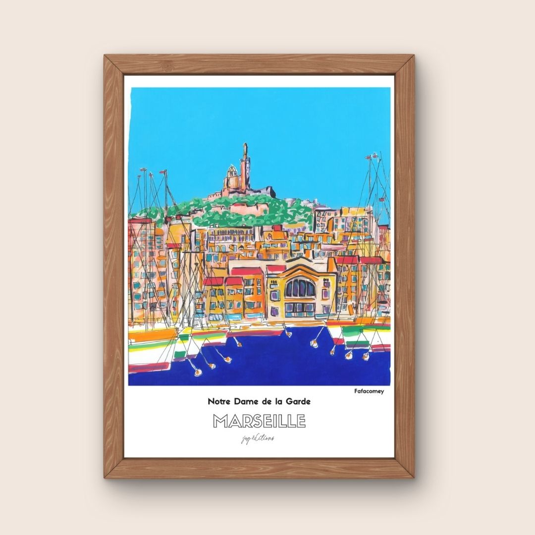 Affiche - Vieux Port // Notre Dame de la Garde - FafaComey