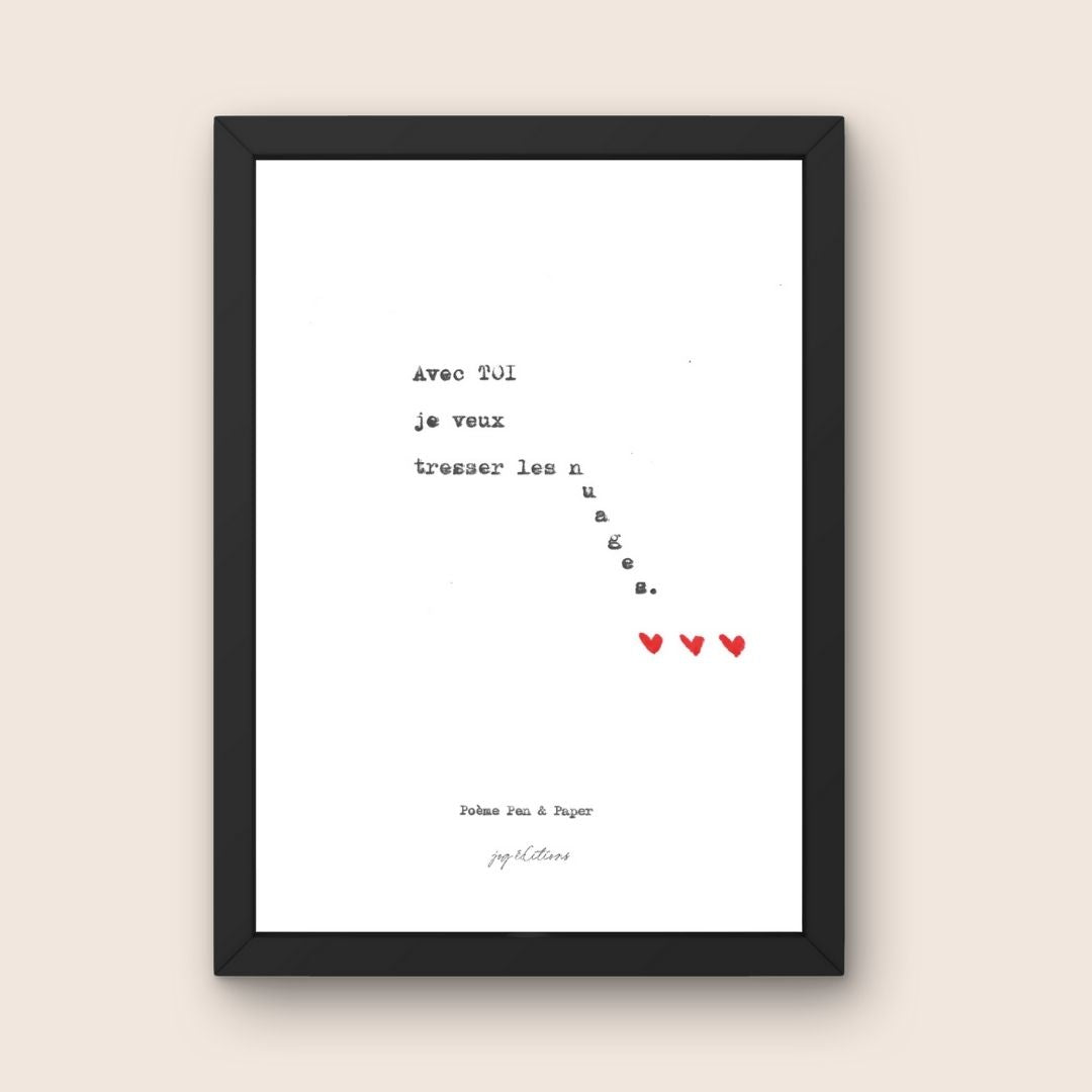 Affiche - Poeme, Pen and Paper - Tresser les nuages