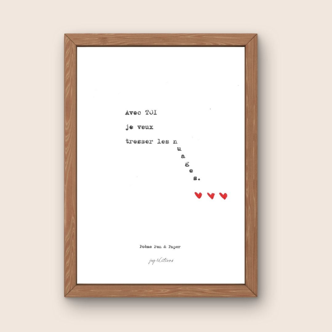 Affiche - Poeme, Pen and Paper - Tresser les nuages