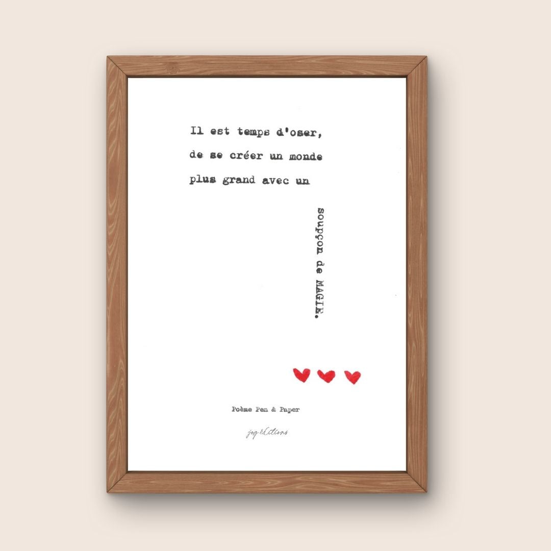 Affiche - Poeme, Pen and Paper - Oser créer un monde