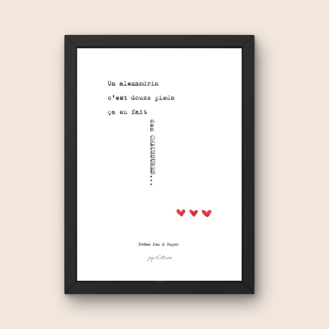 Affiche - Poeme, Pen and Paper - Alexandrin