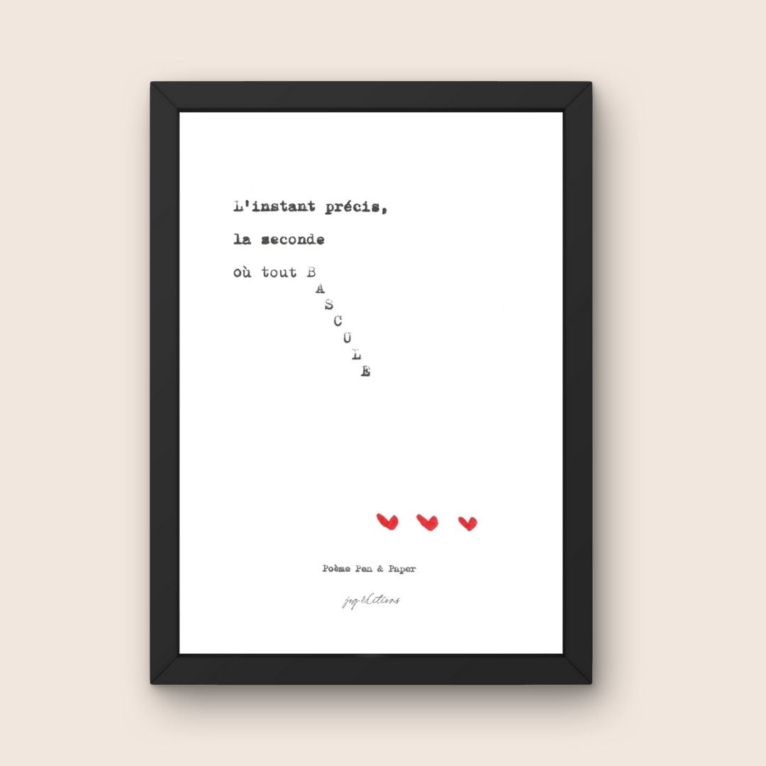 Affiche - Poeme, Pen and Paper - L'instant où tout bascule