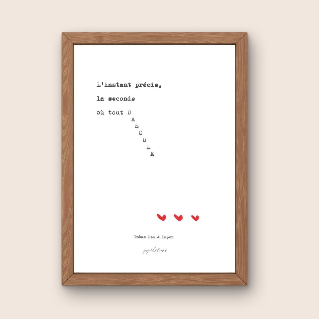 Affiche - Poeme, Pen and Paper - L'instant où tout bascule