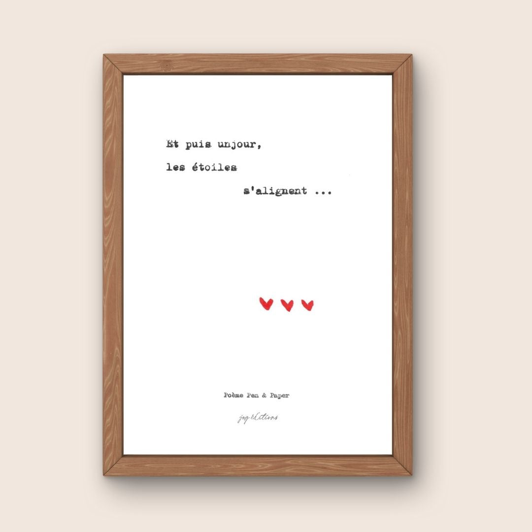 Affiche - Poeme, Pen and Paper - Les étoiles s'alignent