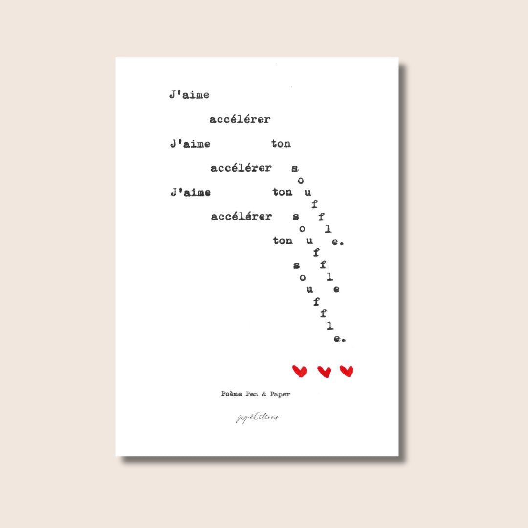 Carte postale - Mots doux - Poeme, Pen & Paper