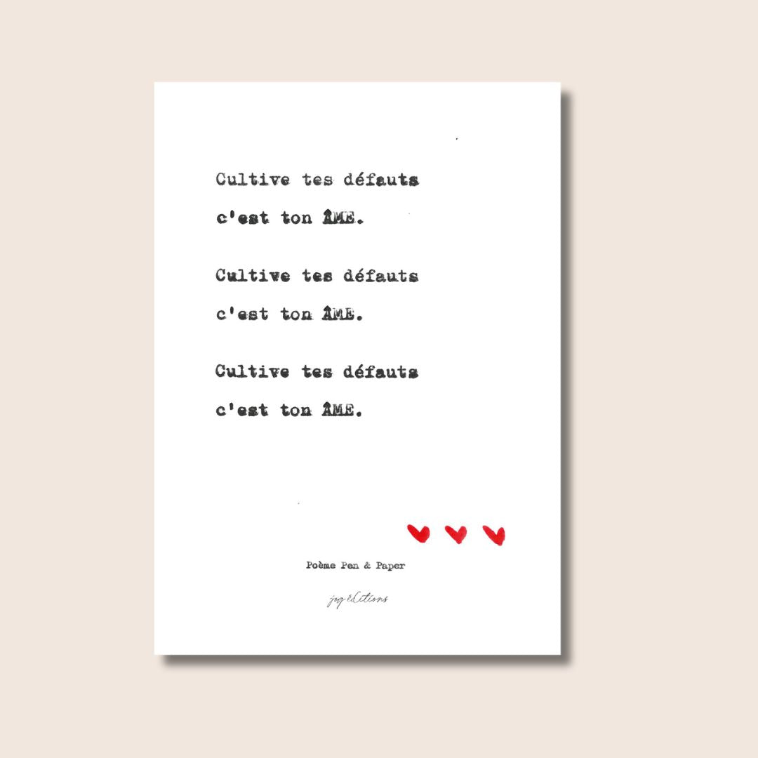 Carte postale - Mots doux - Poeme, Pen & Paper