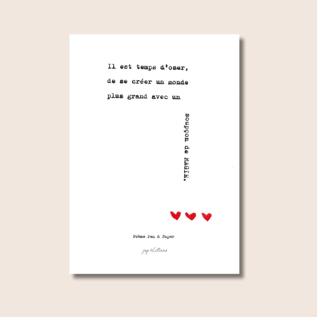 Carte postale - Mots doux - Poeme, Pen & Paper