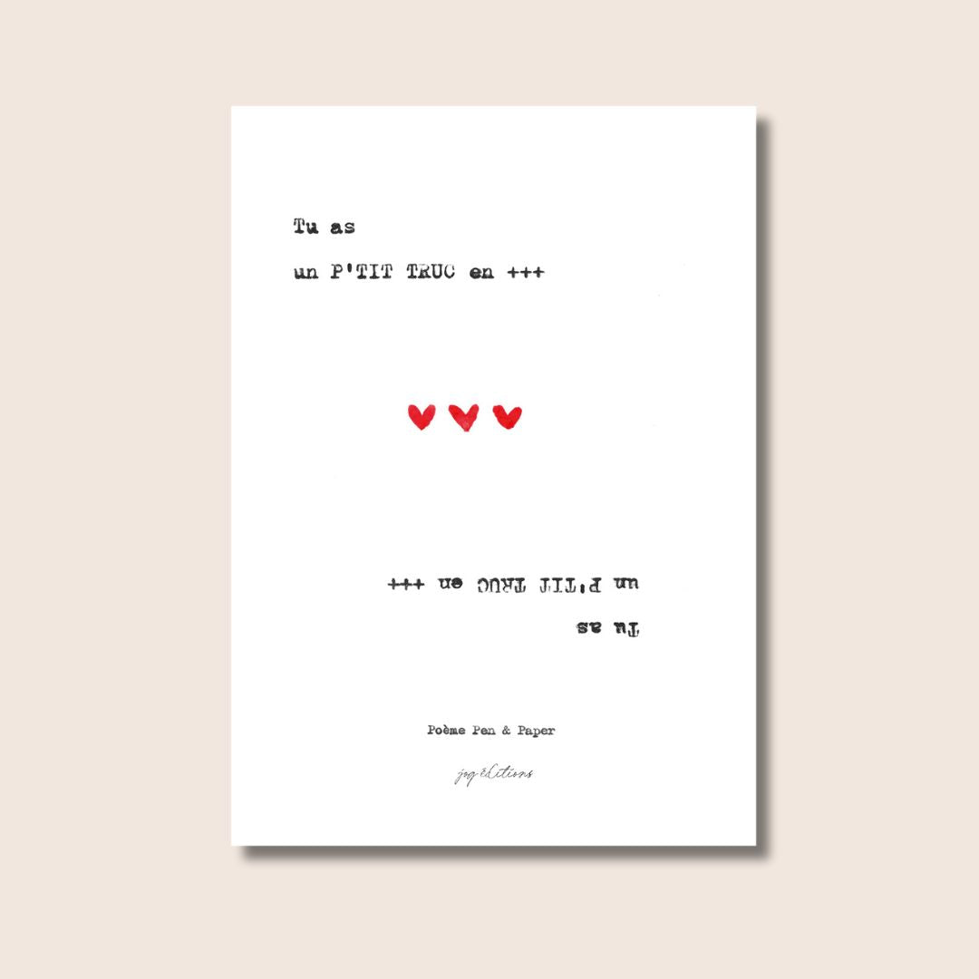 Carte postale - Mots doux - Poeme, Pen & Paper