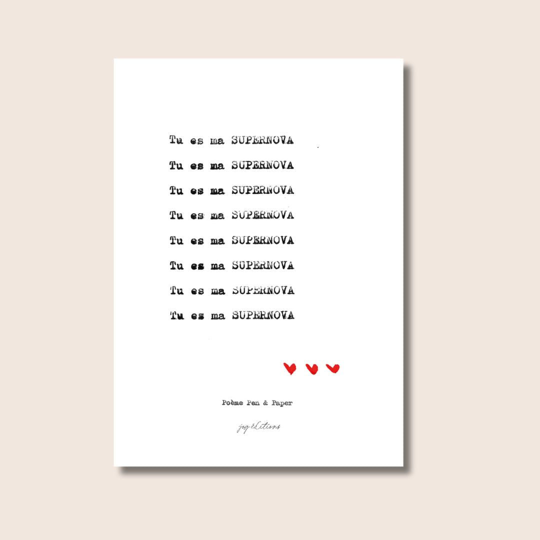 Carte postale - Mots doux - Poeme, Pen & Paper