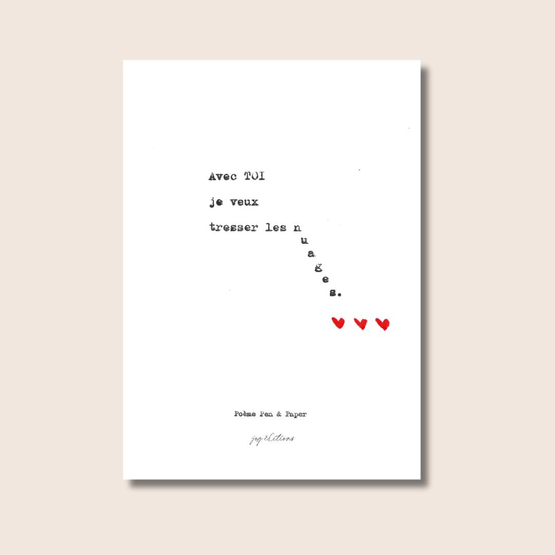 Carte postale - Mots doux - Poeme, Pen & Paper