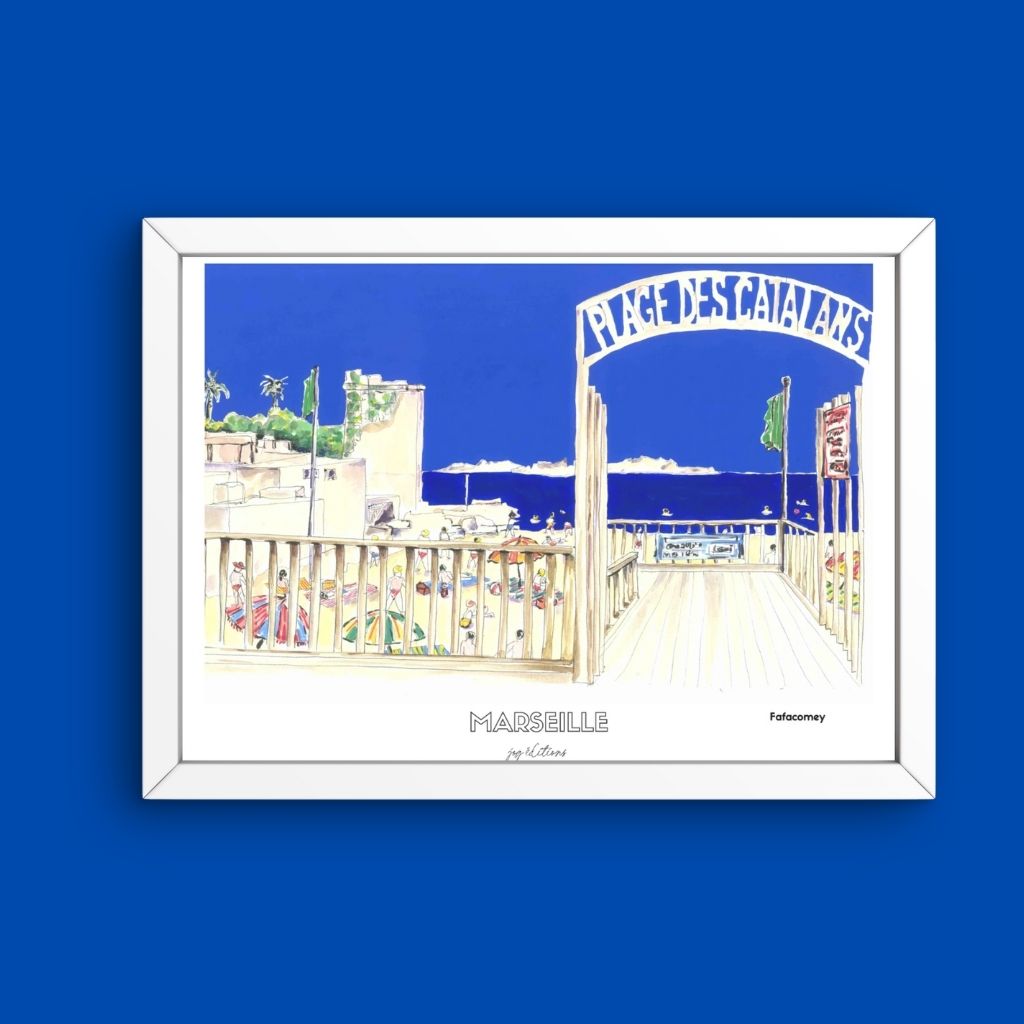 Affiche - Plage des Catalans - FafaComey