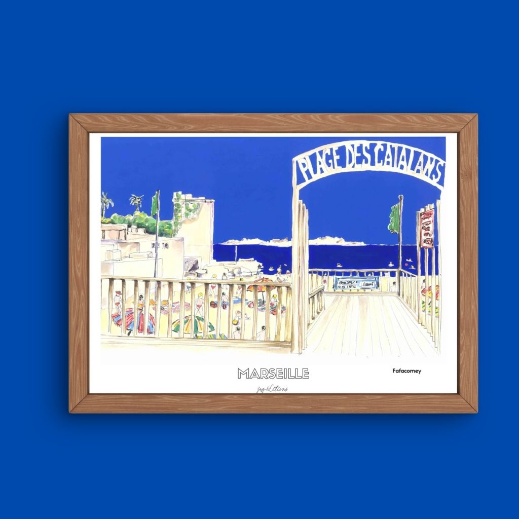 Affiche - Plage des Catalans - FafaComey