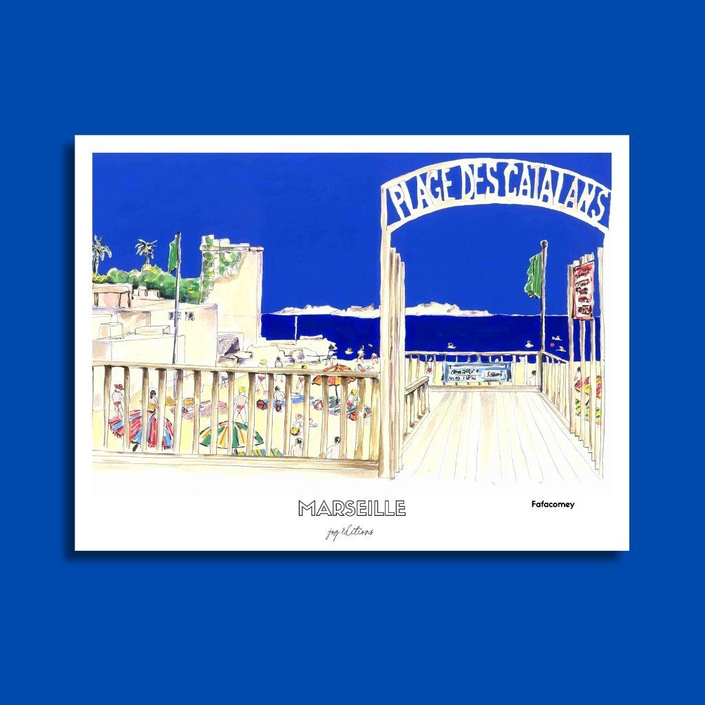 Affiche - Plage des Catalans - FafaComey