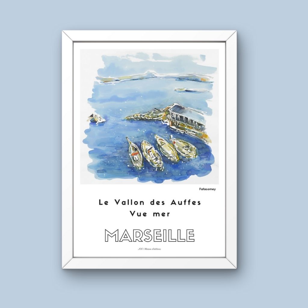 Affiche - Le Vallon des Auffes Vue Mer - FafaComey