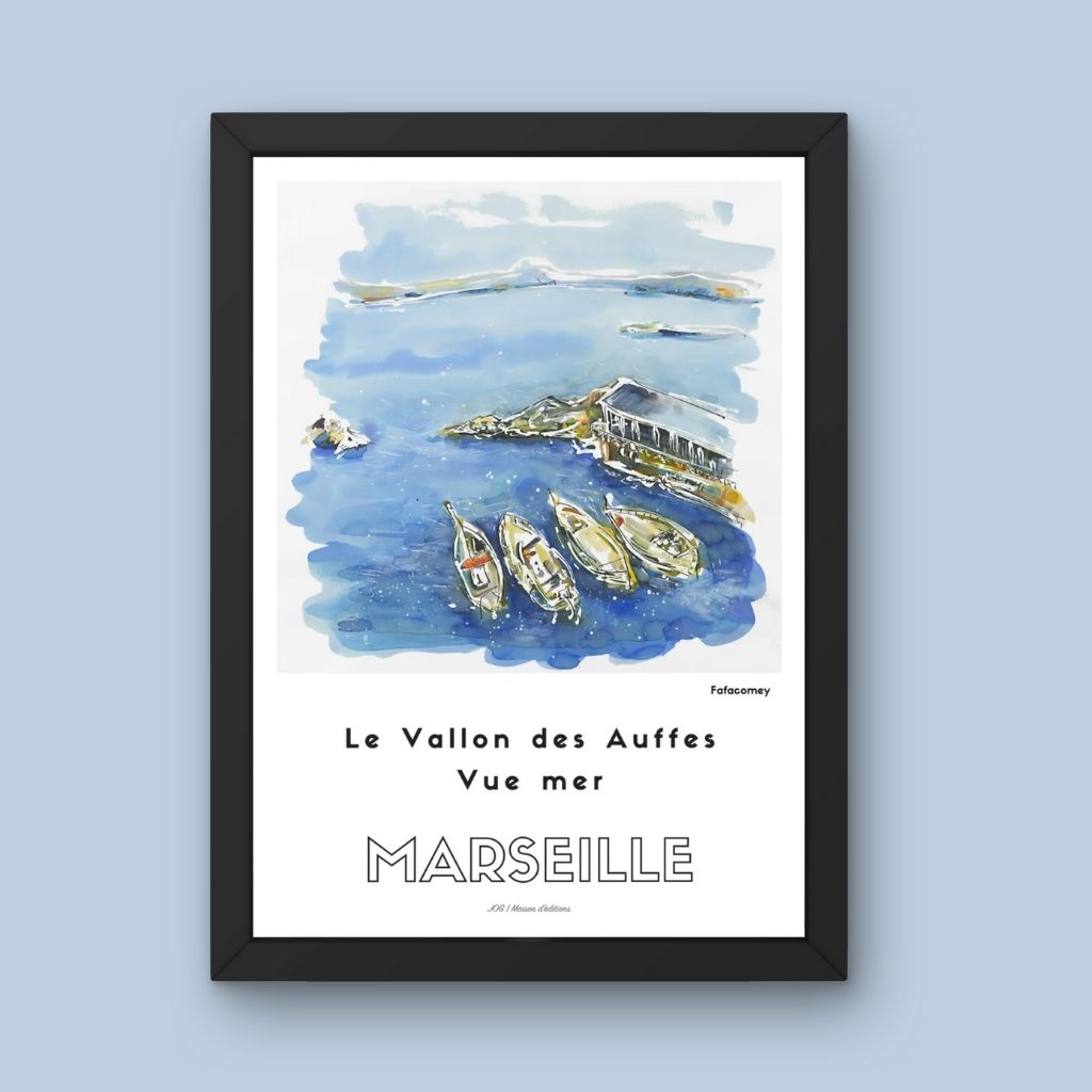 Affiche - Le Vallon des Auffes Vue Mer - FafaComey