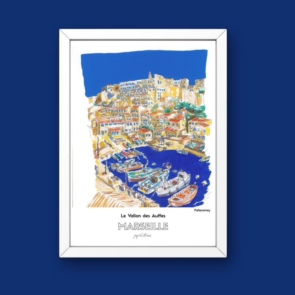 Affiche - Le Vallon des Auffes vu du Pont - FafaComey