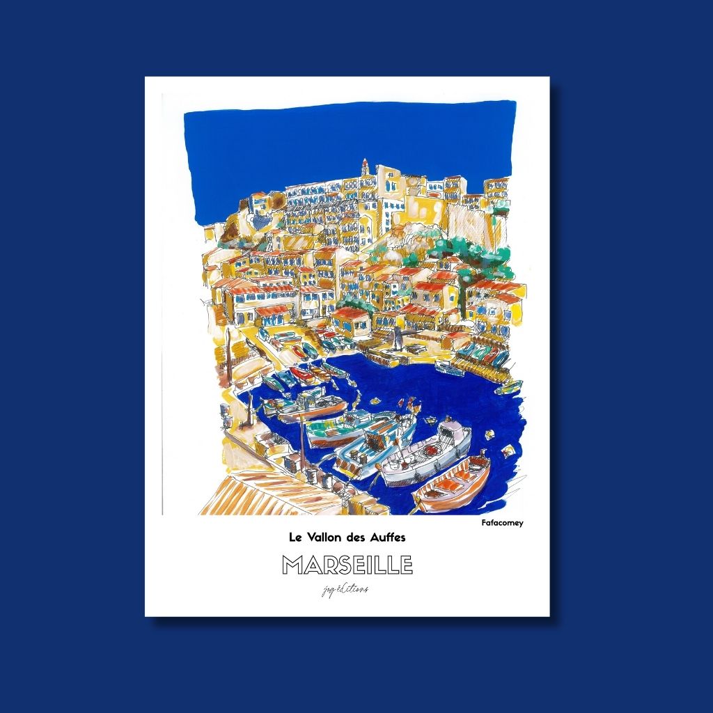 Affiche - Le Vallon des Auffes vu du Pont - FafaComey