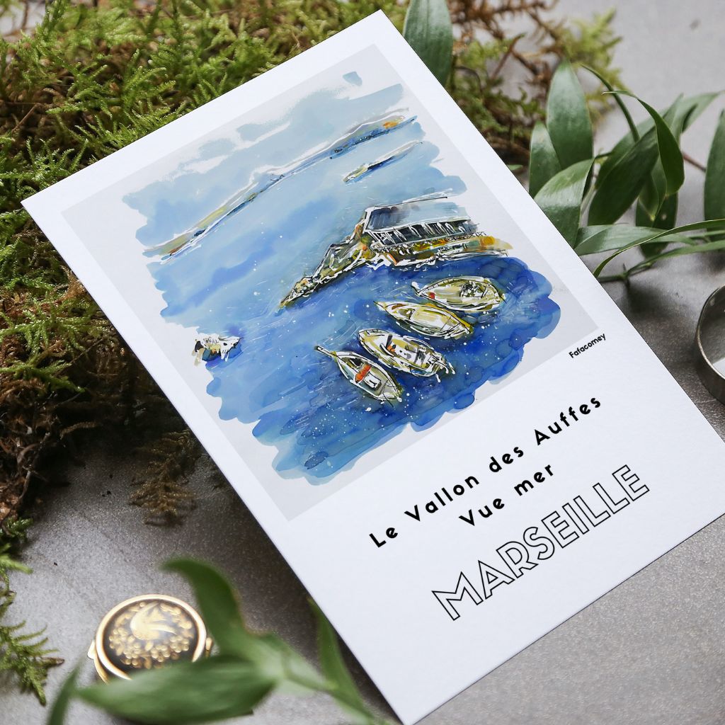Carte postale - Le Vallon des Auffes Vue Mer - FafaComey