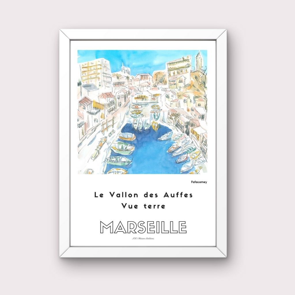 Affiche - Le Vallon des Auffes Vue Terre - FafaComey