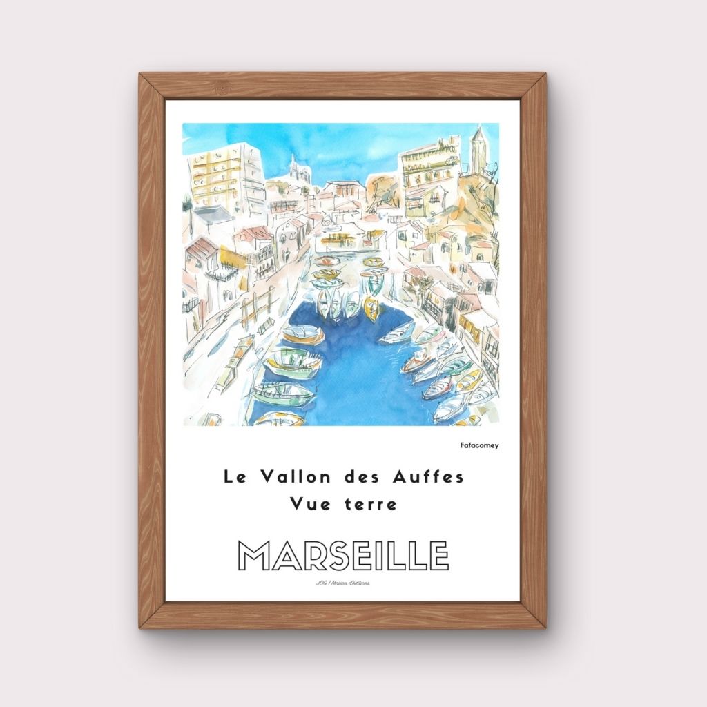 Affiche - Le Vallon des Auffes Vue Terre - FafaComey