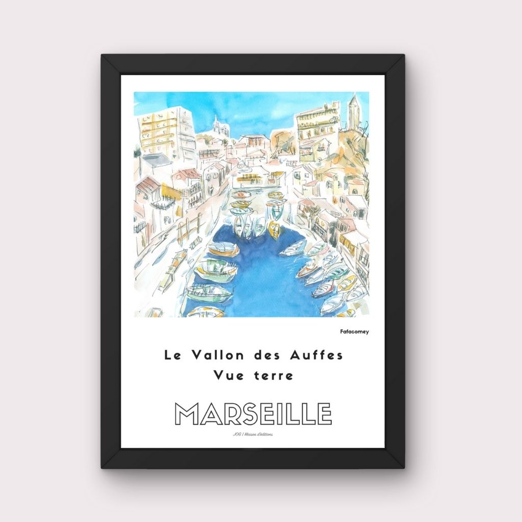 Affiche - Le Vallon des Auffes Vue Terre - FafaComey