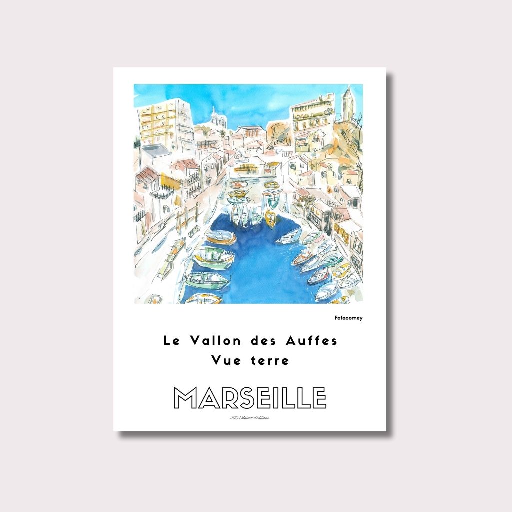 Affiche - Le Vallon des Auffes Vue Terre - FafaComey