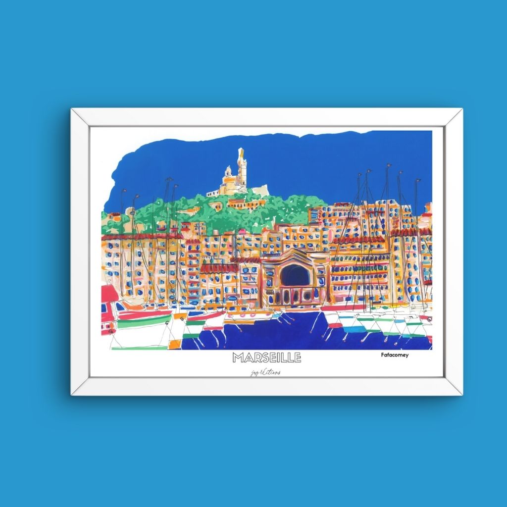 Affiche - Vieux Port & Notre Dame de la Garde - FafaComey