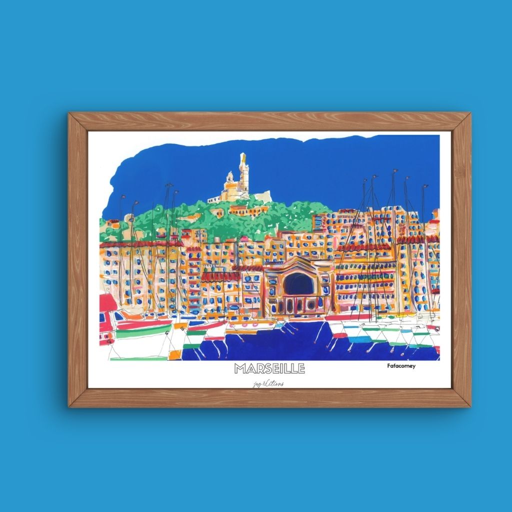 Affiche - Vieux Port & Notre Dame de la Garde - FafaComey