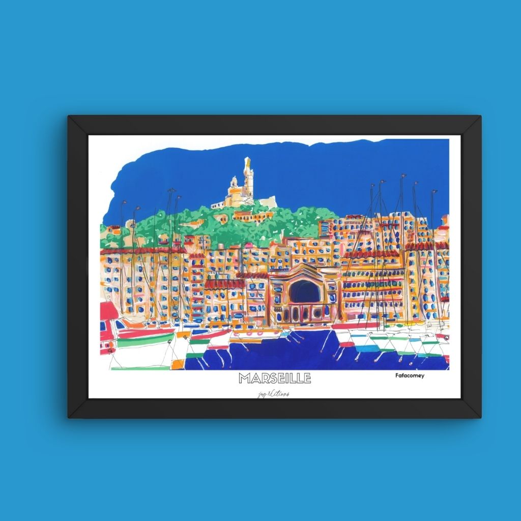 Affiche - Vieux Port & Notre Dame de la Garde - FafaComey