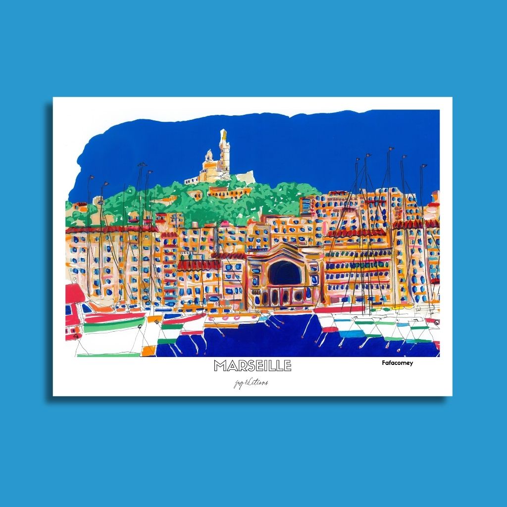 Affiche - Vieux Port & Notre Dame de la Garde - FafaComey