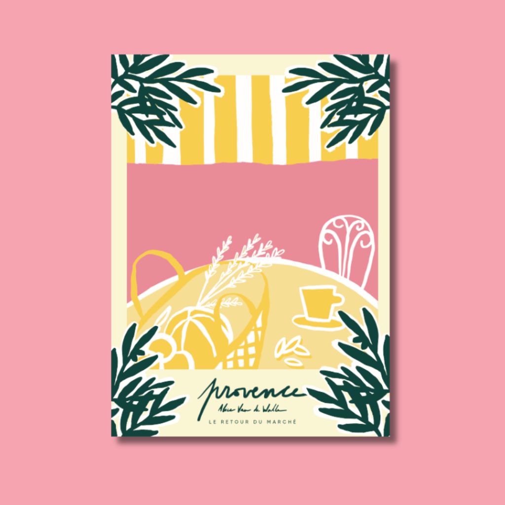 Affiche - Provence - Retour de marché - Alice Van de Walle