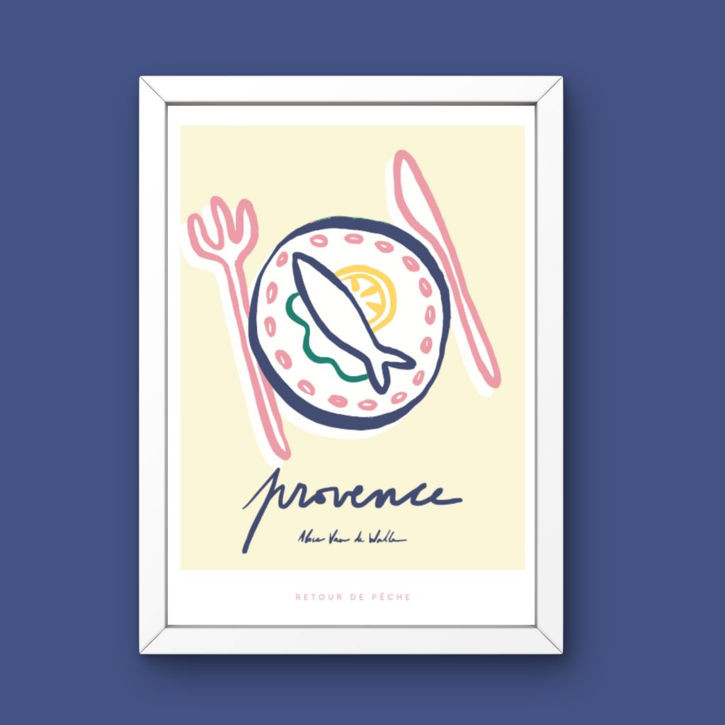 Affiche jog editions_provence_retour de peche_cadre blanc