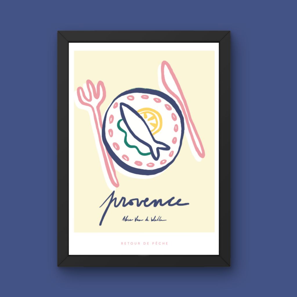 Affiche jog editions_provence_retour de peche_cadre noir