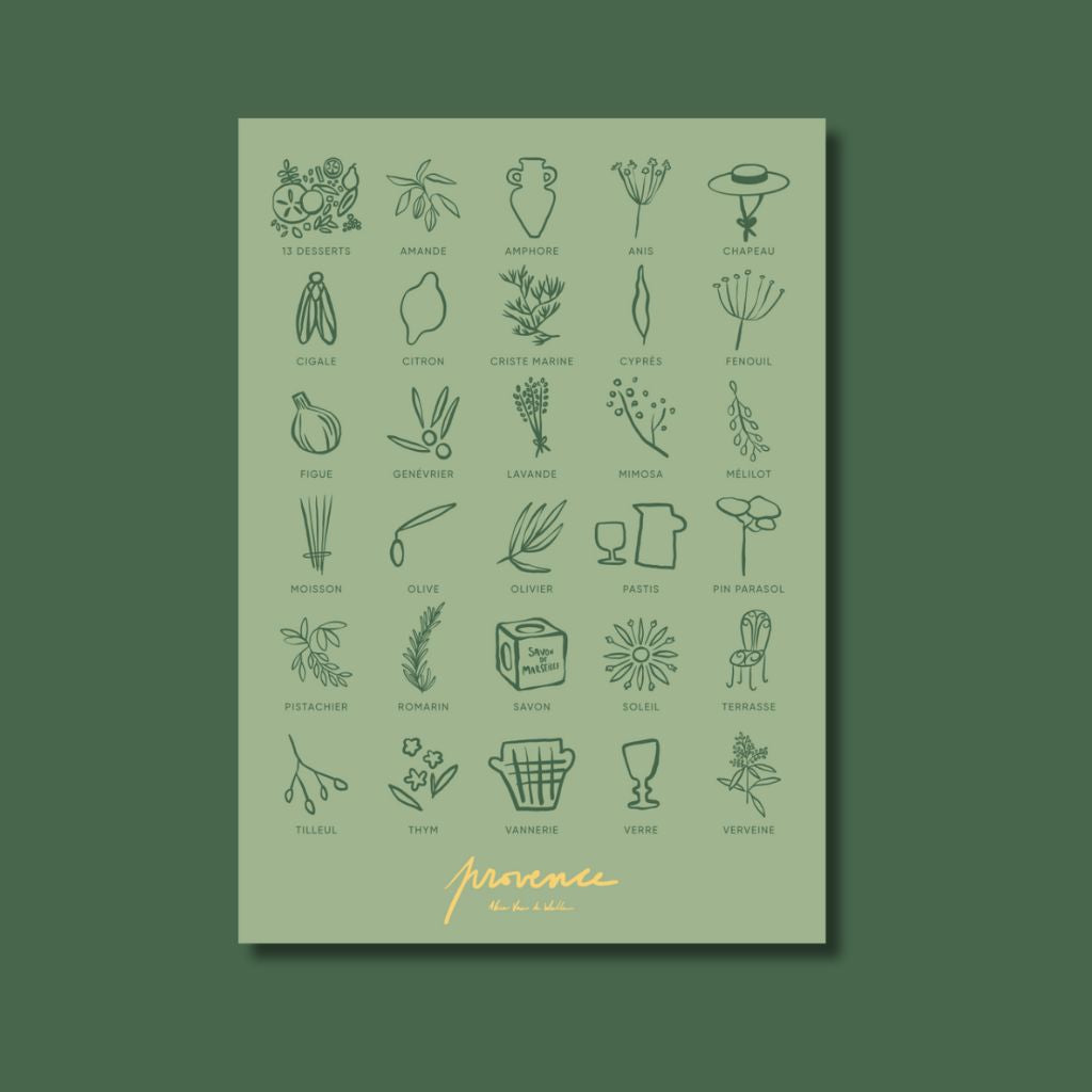 Carte postale - Provence - Alphabet - Alice Van de Walle