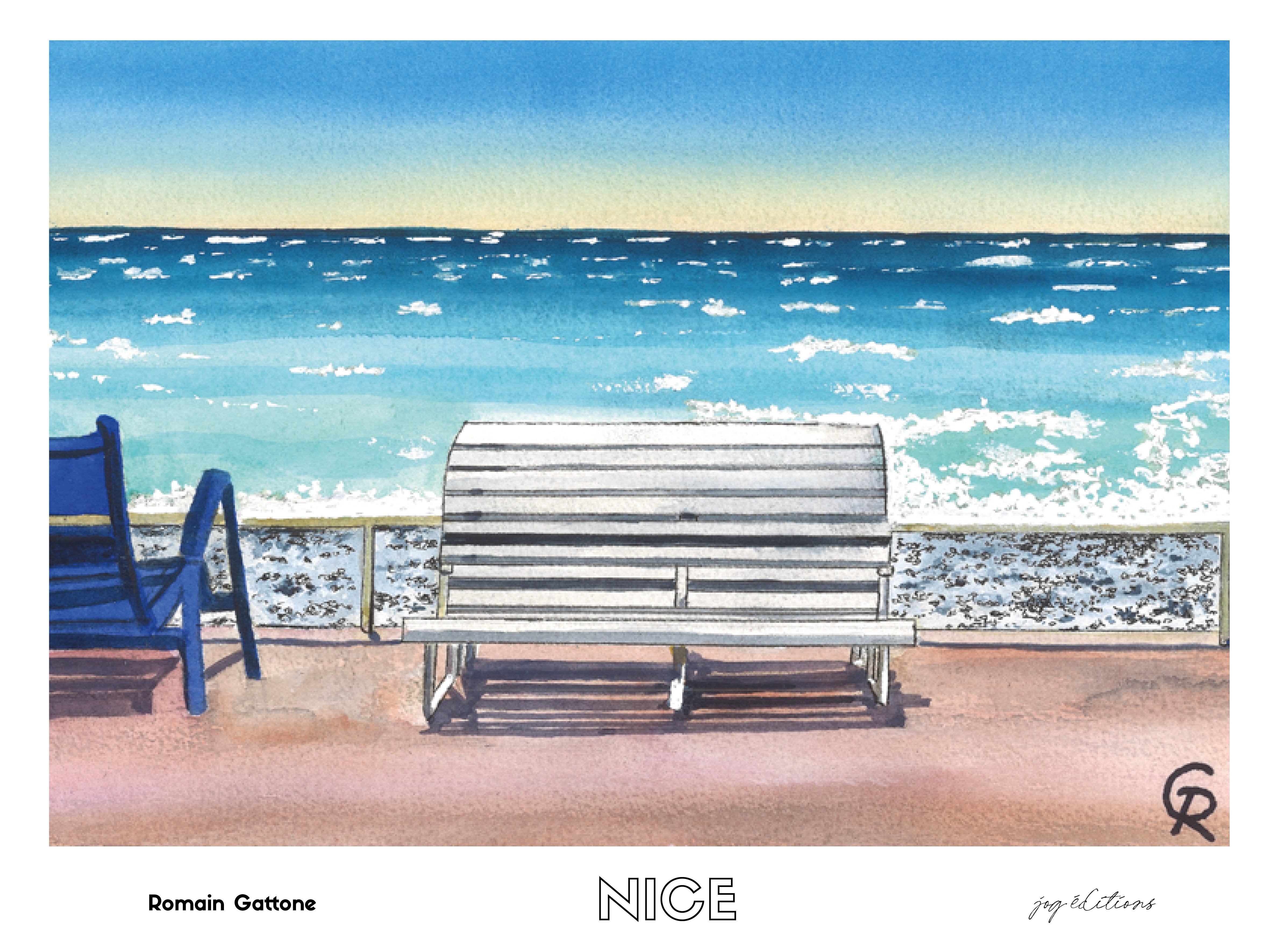 Affiche - Romain Gattone - Nice - Les bancs
