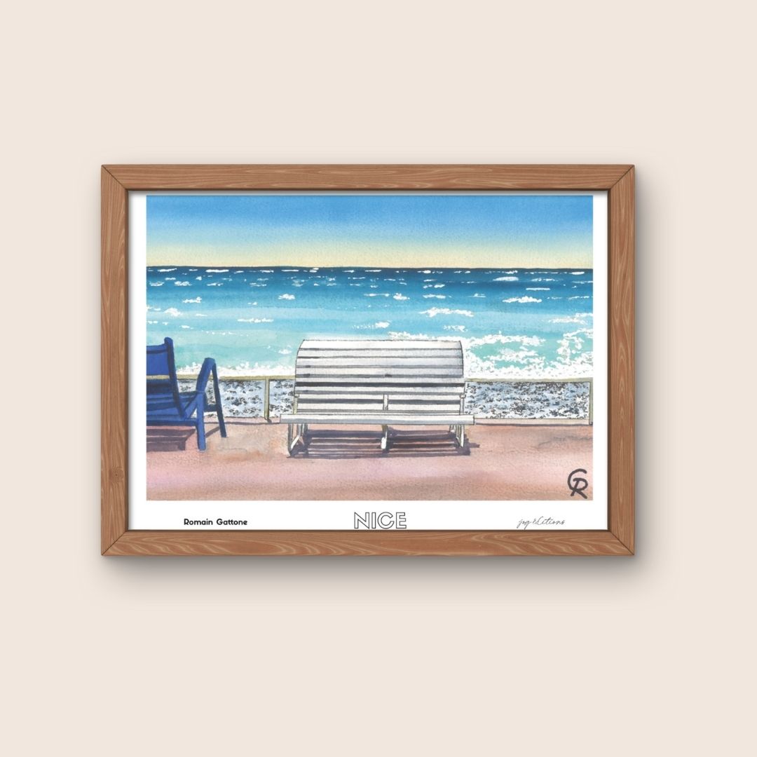 Affiche - Romain Gattone - Nice - Les bancs
