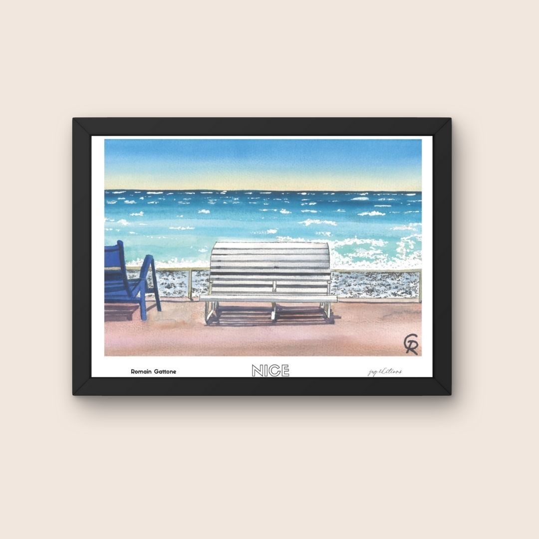Affiche - Romain Gattone - Nice - Les bancs