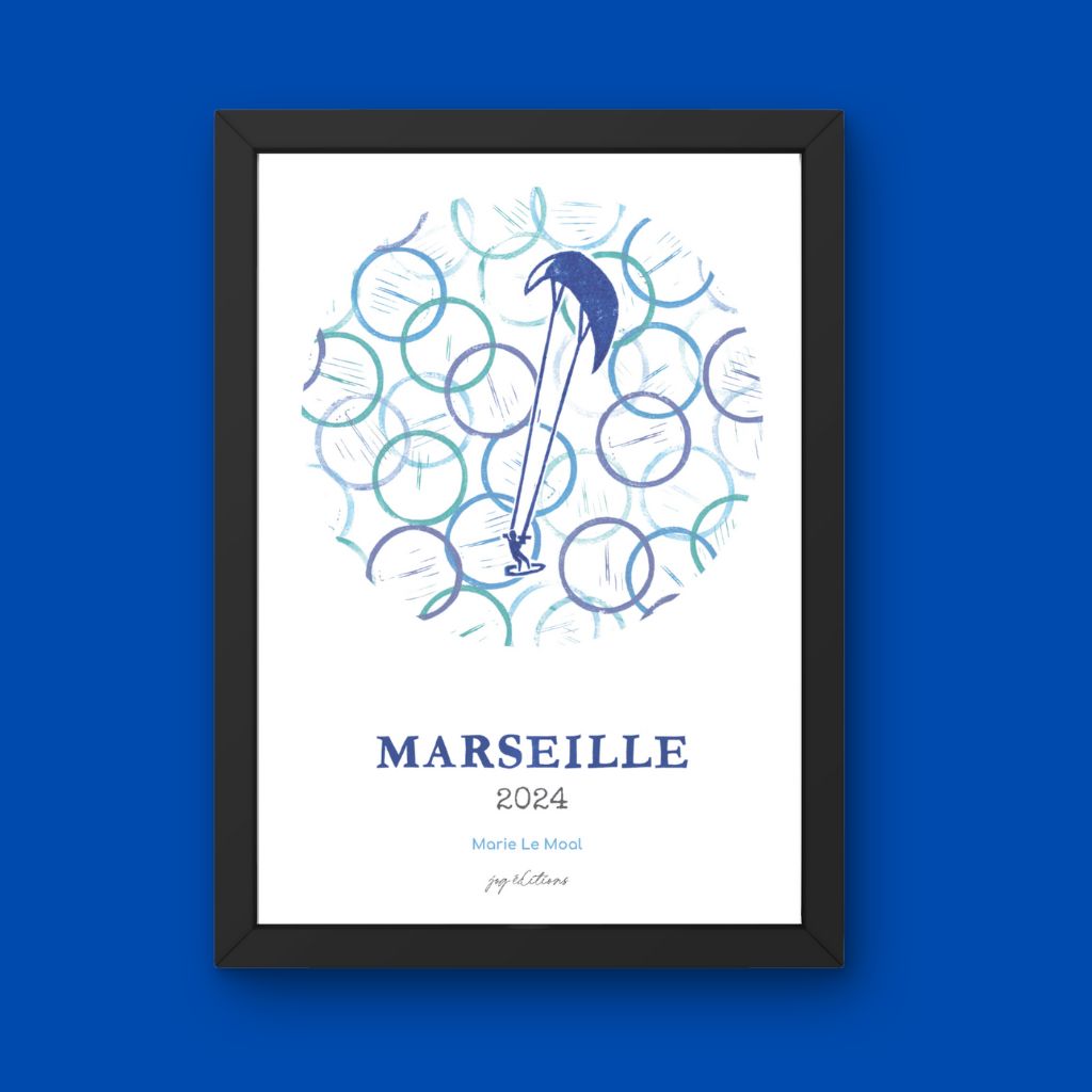 Affiche - J.O - Kite Surf - Marie Le Moal