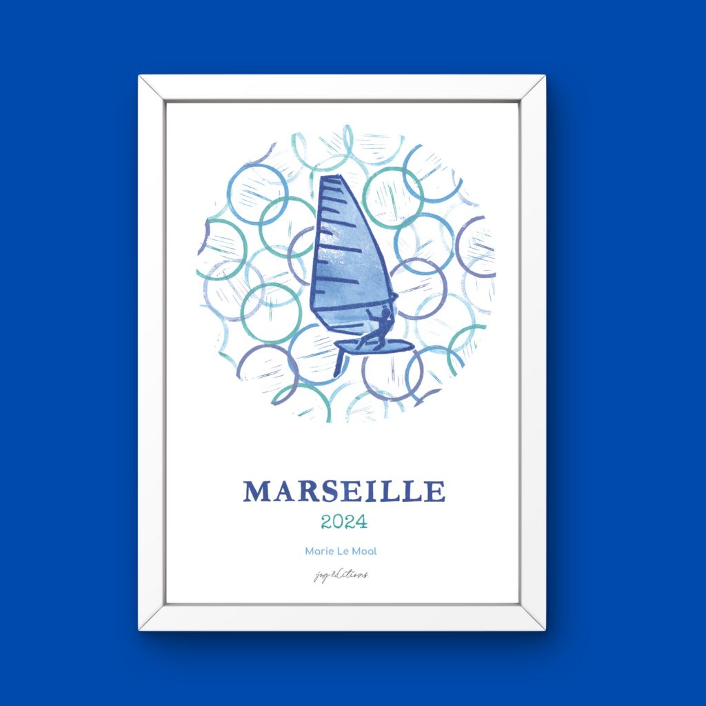 Affiche - J.O - Planche à Voile - Marie Le Moal