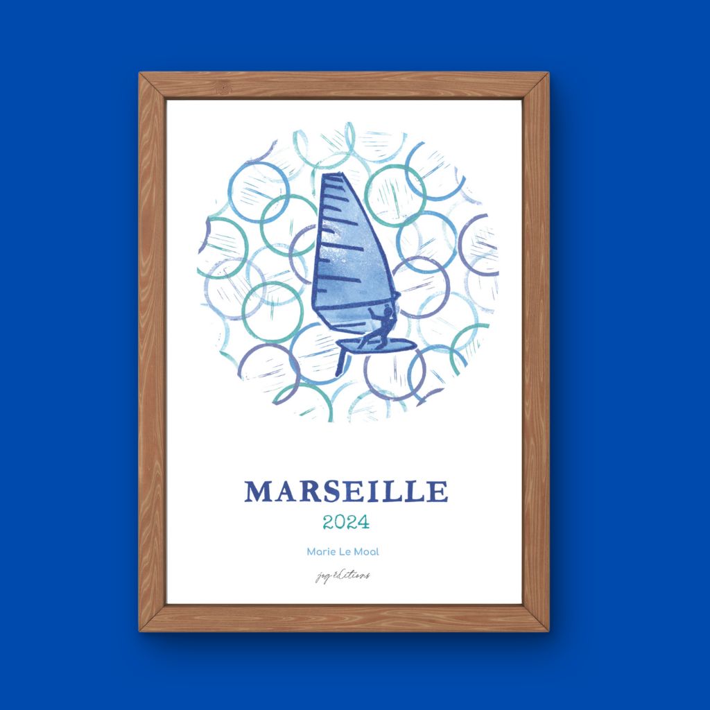 Affiche - J.O - Planche à Voile - Marie Le Moal
