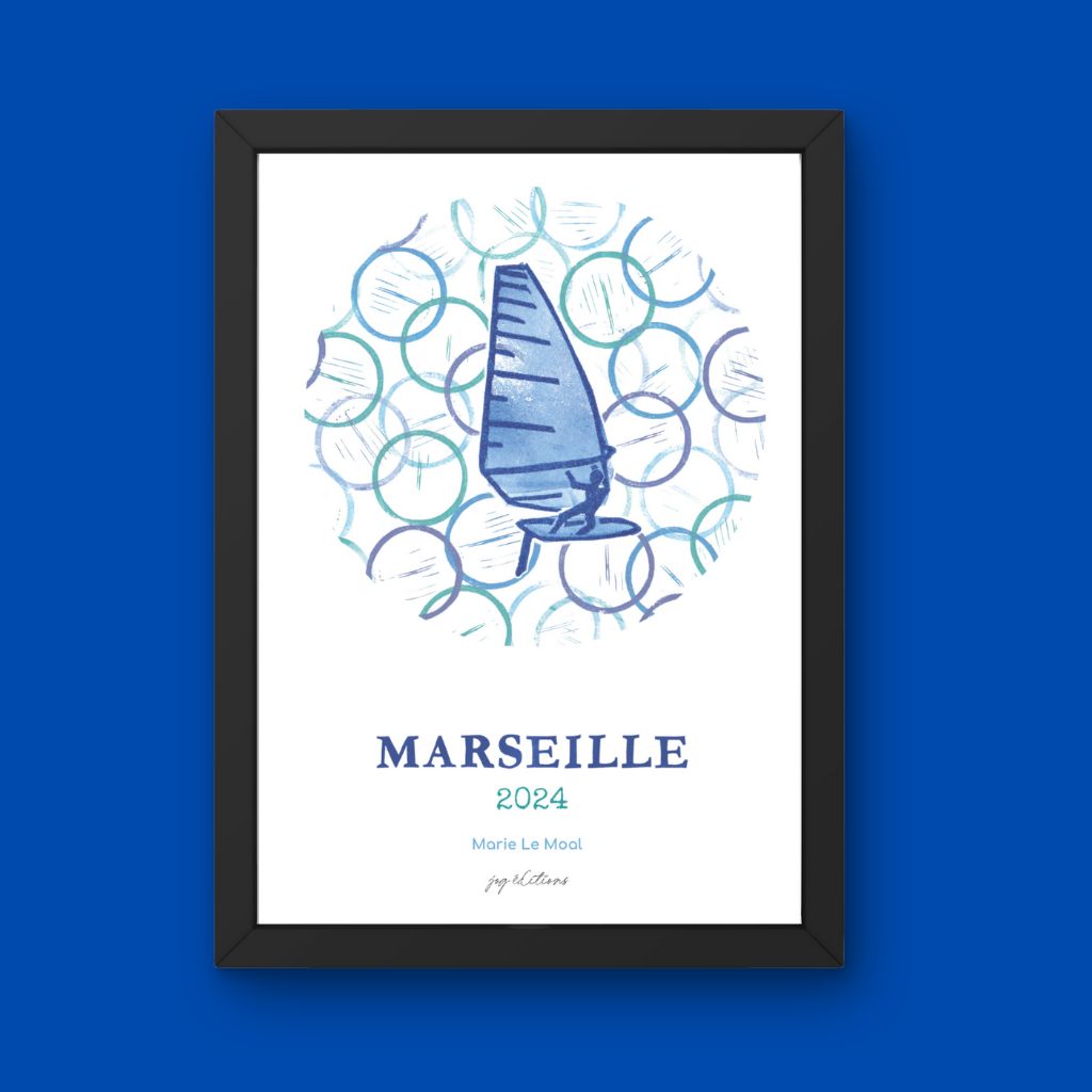 Affiche - J.O - Planche à Voile - Marie Le Moal