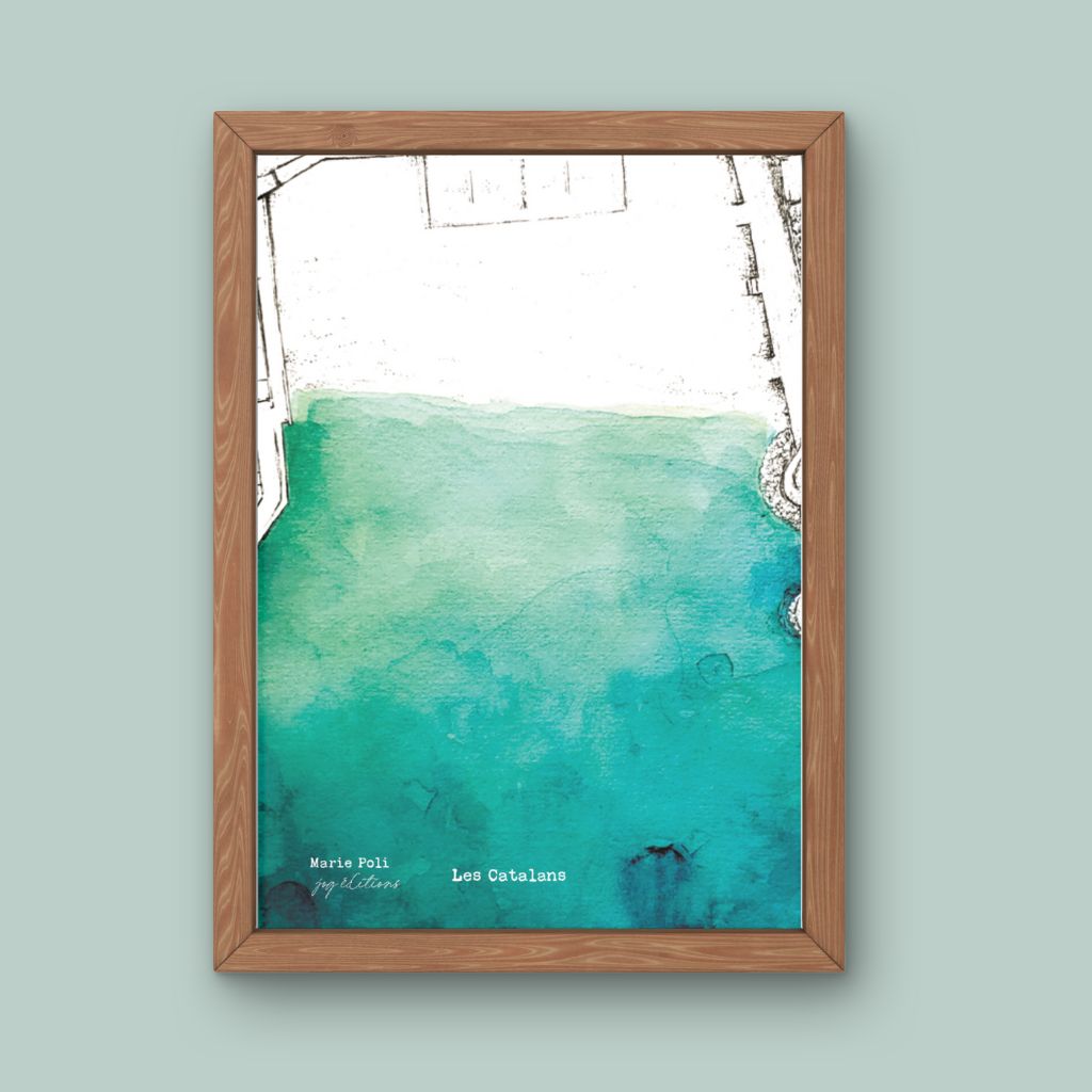 Affiche - Plage des Catalans - Marie Poli