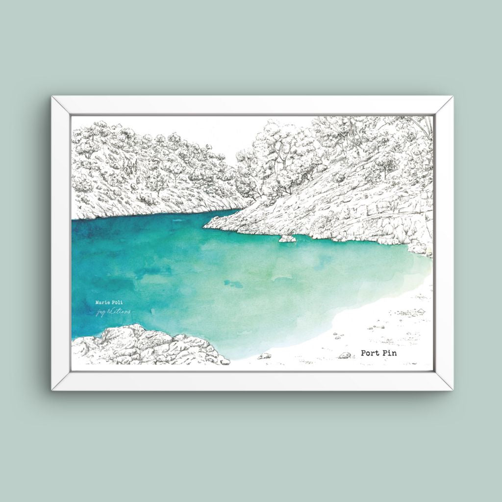 Affiche - Calanque de Port Pin - Marie Poli