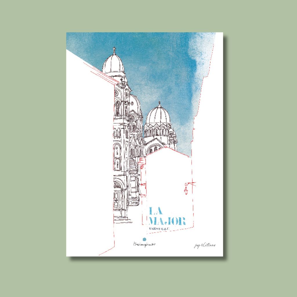 Affiche - Triptyque Monuments Marseille - 30x40cm - Marion Giraudot