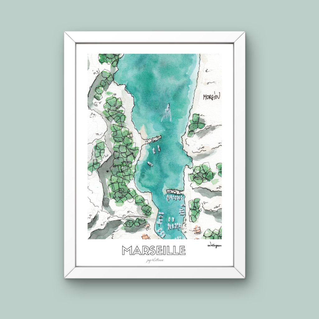 affiche jog editions_watergame_morgiou_cadre blanc